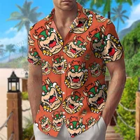 Super Mario Camicia Hawaiana con Stampa Integrale di Toad, Bowser, Luigi, Yoshi 6