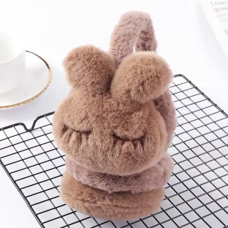 Winter Cute Closed Eyes Rabbit Earmuffs Girl Korean Version Cute Ear muffs Student Warm Ear Cover Parent-child Protection