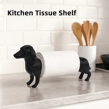 1 porta carta igienica divertente - un porta carta igienica nero autoportante progettato con adorabili motivi a forma di cane, ideale per gli asciugamani di carta da cucina