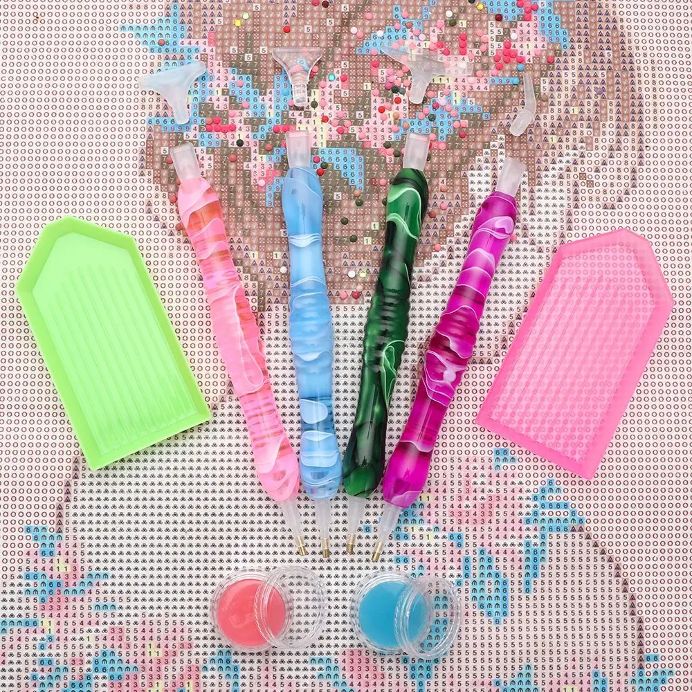 5D Resin Diamond Painting Pen SET Point Drill Pens Anti-Slip Diamond Painting Mat Cross Stitch Embroidery DIY Craft Nail Art