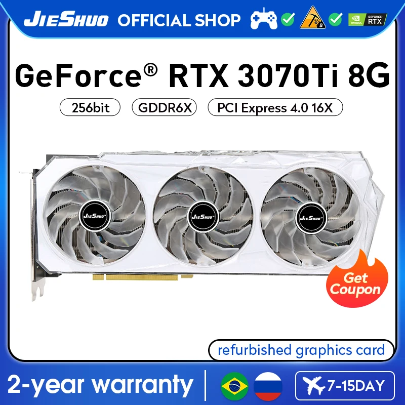 

JIESHUO NVIDIA GeForce RTX 3070Ti 8GB Video Graphics Card 256BIT 6144 GDDR6X GPU PCI-E4.0 rtx3070ti 8g PC Desktop Game Office