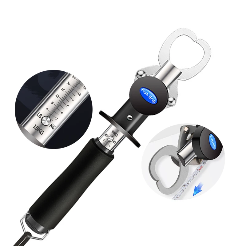 Stainless Steel Fish Catcher Plier Fishing Grip Clip With Scale Ruler