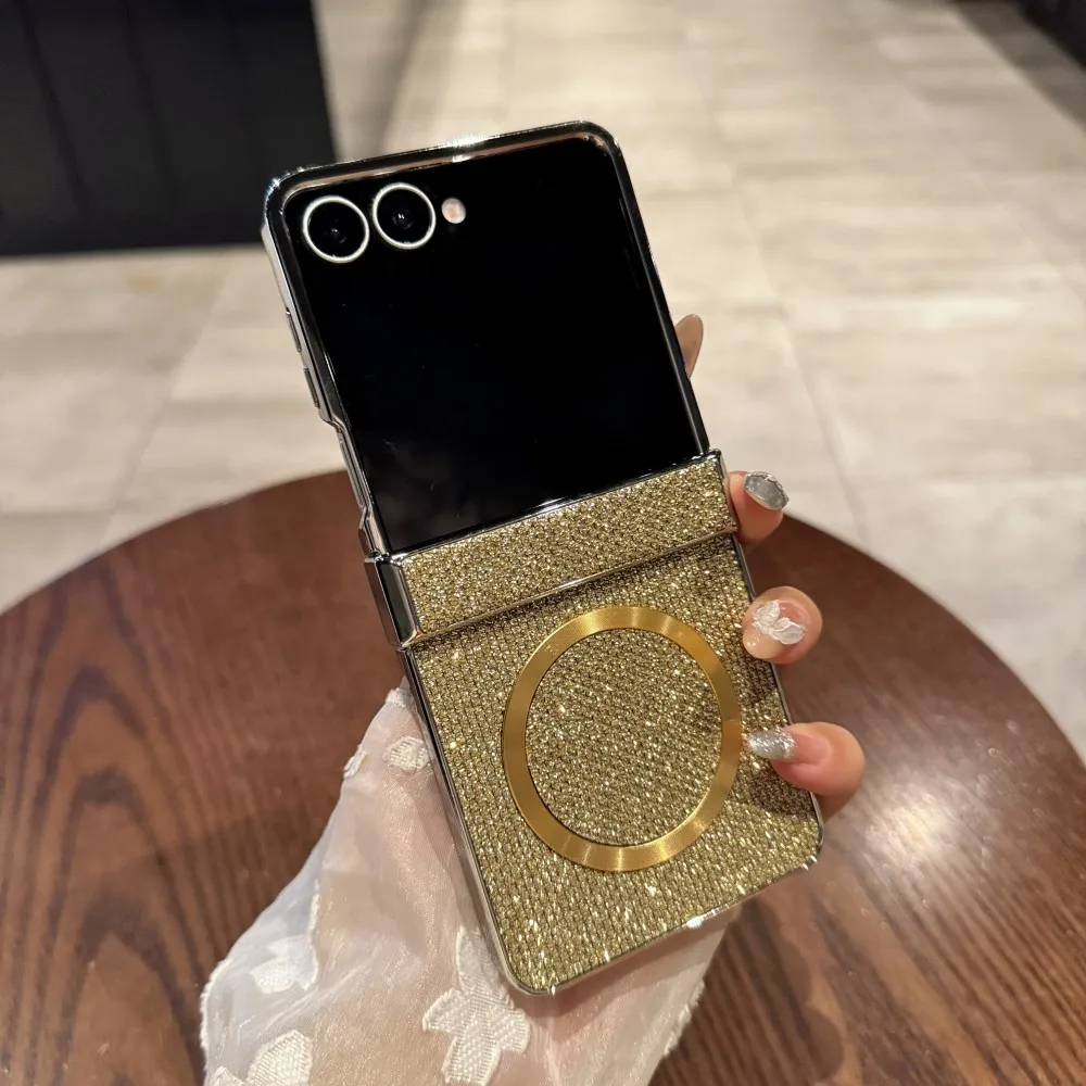 Fashion Glitter Magnetic Wireless Charging Protective Back Cover