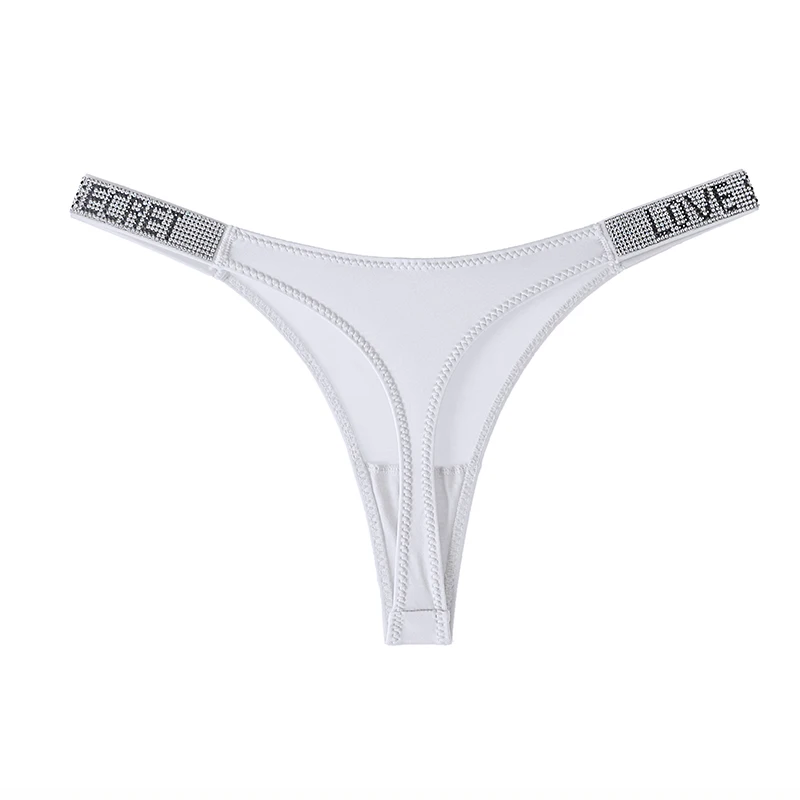 Shiny Rhinestone Thong Women Low Waist Panties Sexy Underwear Ladies Briefs Lingere Panty Underware Womens Lingerie Thongs