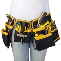 600D Oxford Pocket Tool Pouch Adjustable Tool Waist Bag Belt with Pockets Holder Storage Bag for Woodworkers Electricians 2
