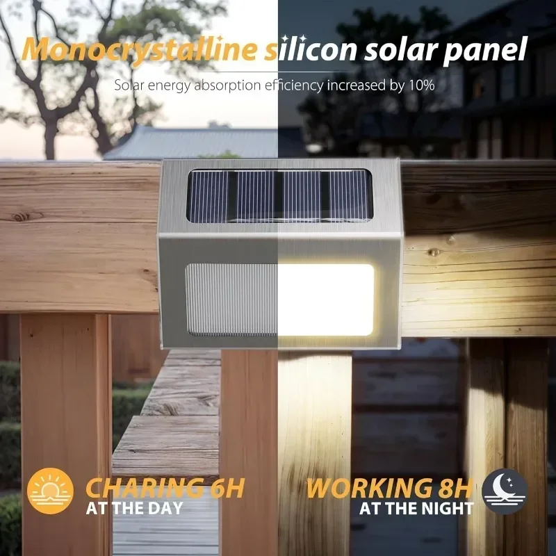 Solar Powered LED Stainless Steel Deck Lights 3