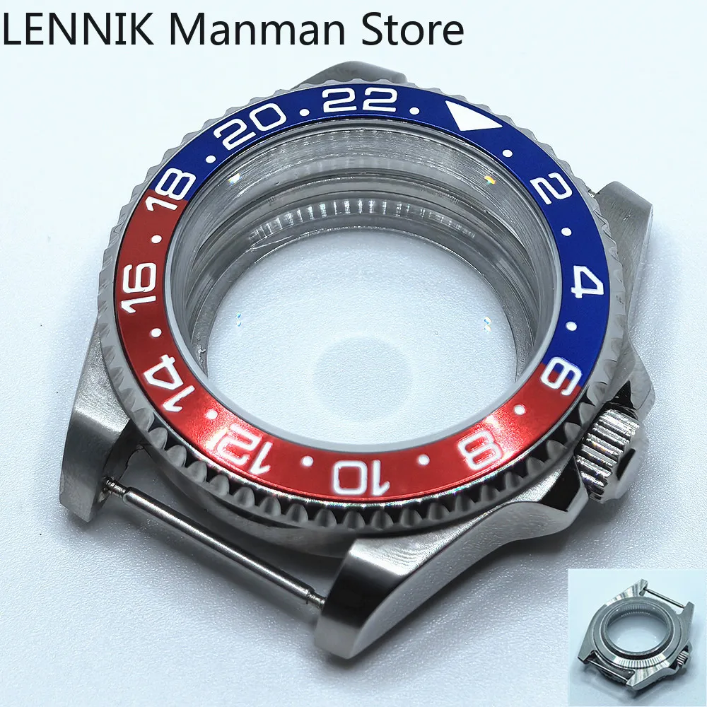40mm Black PVD Watch Case with Transparent Back Glass
