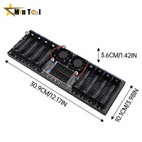 8 Channel 18650 Lithium Battery Capacity Tester Module MAh MWh Digital 18650 Battery Power Detector Tester Module Type-C 2