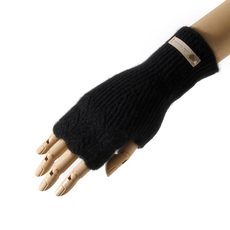 Benefit Price Damen-Handschuhe aus 100 % Premium-Kaschmir, gestrickte Spitze, fingerlose Handschuhe, elegante Damen-Thermohandschuhe, verlängerte Fäustlinge – Detail 10