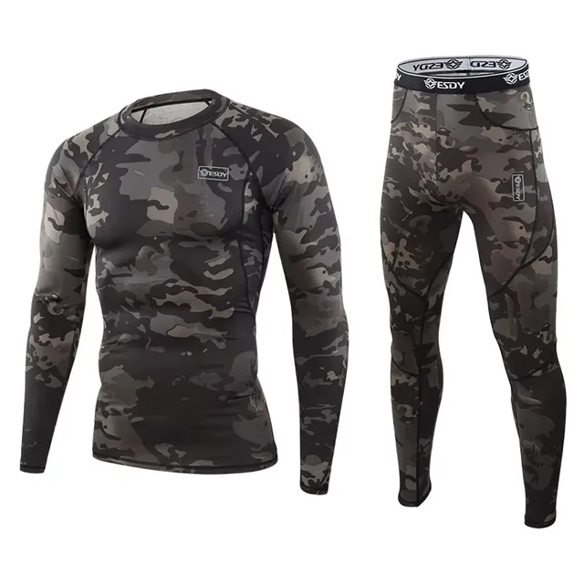 Hiver Top qualité nouveaux sous-vêtements thermiques hommes sous-vêtements ensembles compression polaire sueur séchage rapide thermo sous-vêtements hommes vêtements 1