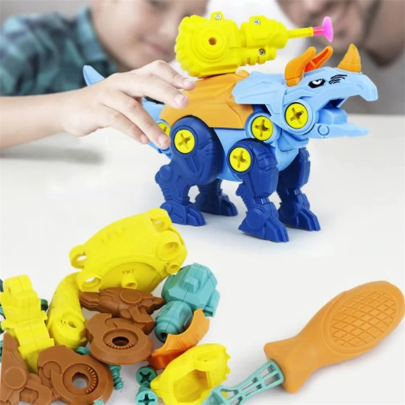 Building Blocks for Kids DIY Disassembly and Assembly Dinosaur Toy Screw Combination STEM Constructor Set Child Educational Toys