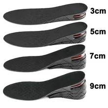 1 쌍 높이 증가 깔창 3cm 5cm 7cm 9cm 가변 높이 신발 안창 남성 여성 공기 충격 흡수 신발 패드
