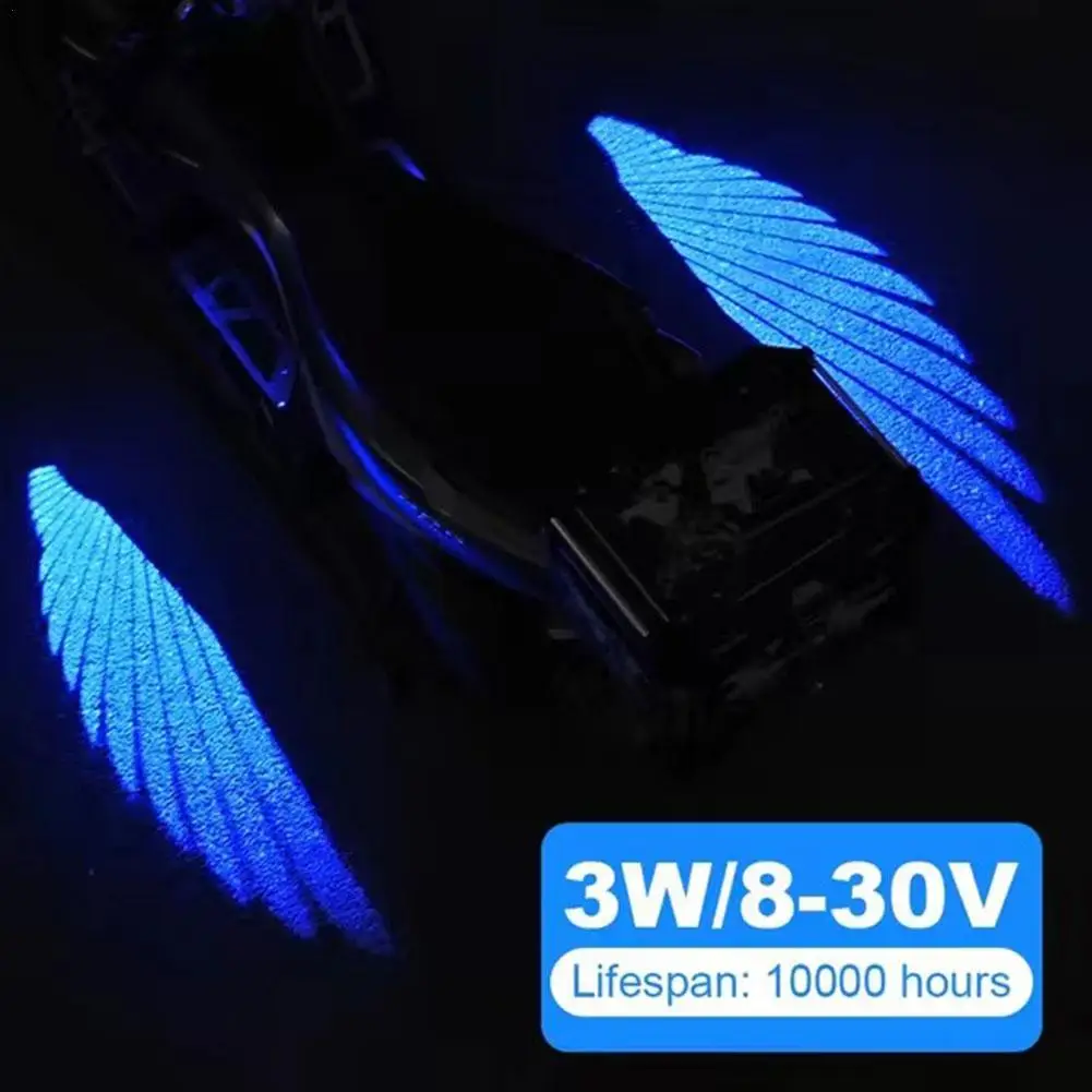 Motorcycle LED Lights 2pcs Angel Wings Welcome Light for Motorcycle LED Underbody Light Projector Decorative Atmosphere Accessories