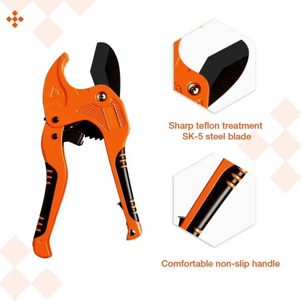 Pipe Cutter AIRAJ PVC Cutting Ratchet Type for PVC PPR Plastic Water Pipes