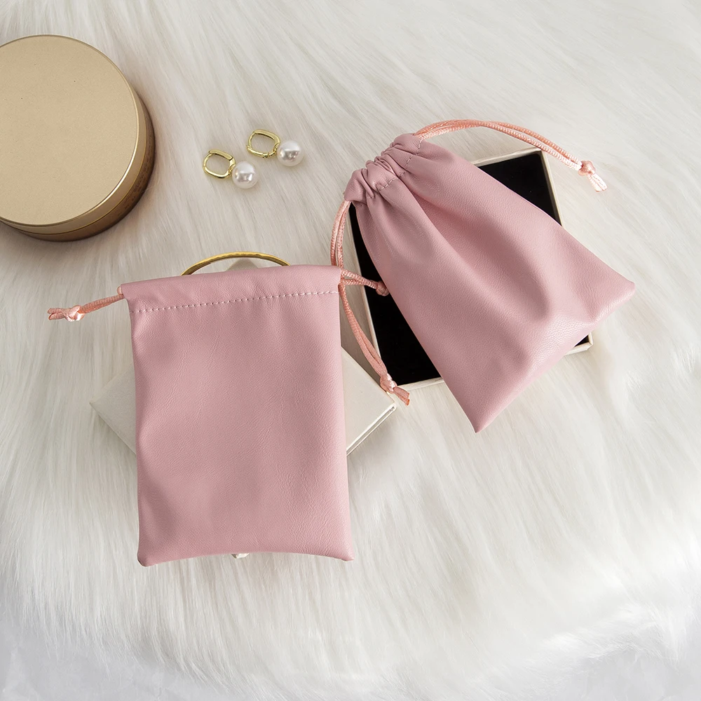 5 Stück PU-Leder Schmuckbeutel mit Kordelzug für Ohrringe, Armbänder, Seife, Make-up, Geschenke, Aufbewahrung, Ohrstöpsel, Parfüm, Verpackung und Organisation – Detail 12