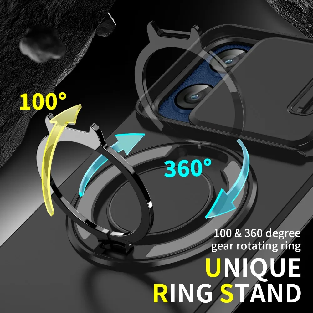 360° Rotatable Ring Kickstand Magnetic Shockproof Protective Phone Case
