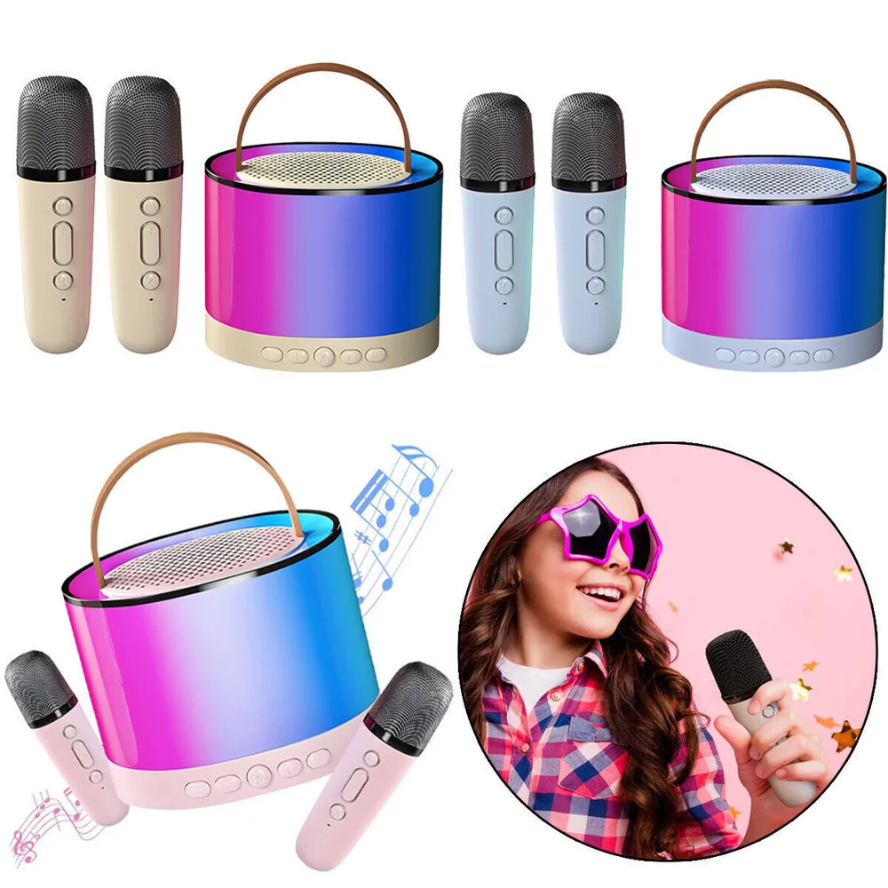Mini Karaoke Machine Portable Bluetooth-Speaker Wireless Microphones Kids Gift 3 - 5 Days Free Delivery Only UK