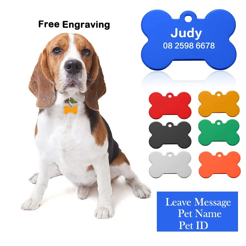 

Dod Tag Personalized Free Engraving Text Engraved Dog Cat Tag Dog Identification Customized Name Address Telephone Anti Lost