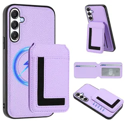 Detachable Leather Wallet Case with Vertical Card Slots and Bag Cover for Samsung A06 5G (Light purple)