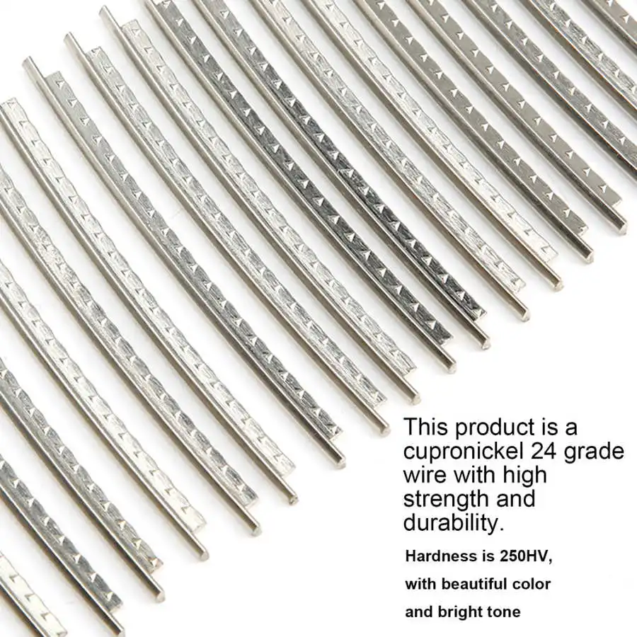 2.7mm Guitar Fret Wire Set 250HV Strength Cupronickel Fret Wire for Replacement Accessories Fretwire 24Pcs
