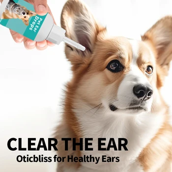 60ML Pet ear wash Cats and dogs ear water cleaning ear mite ear drops ear drops Department care pet cleaning products