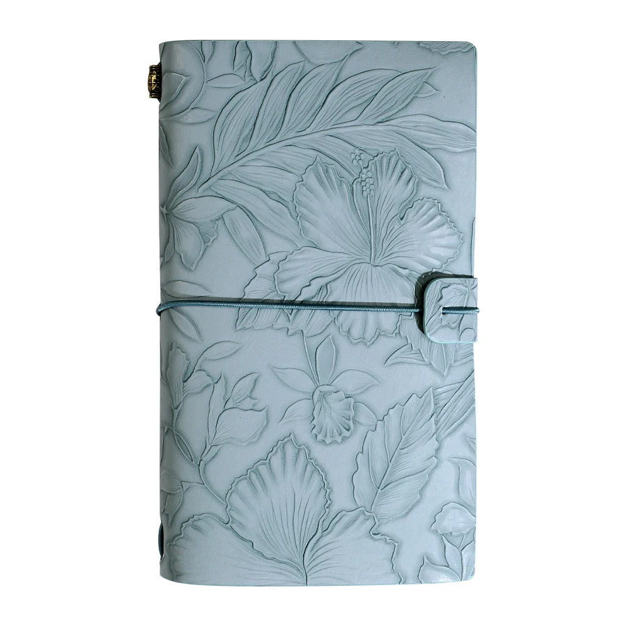 Elegant Floral Embossed Vegan Leather Journal - Stylish Notebook