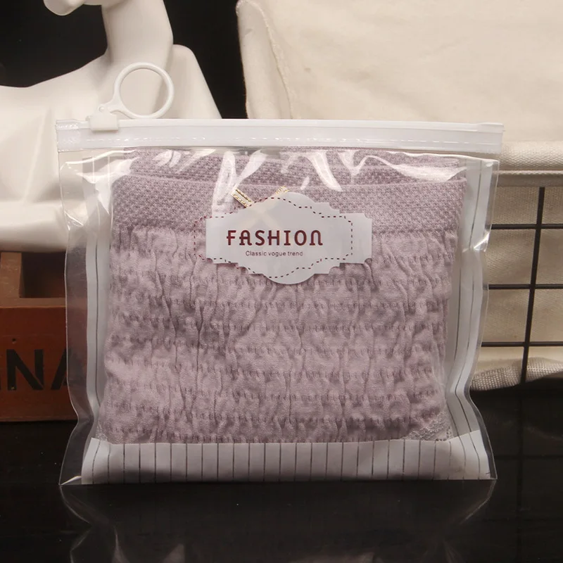 

100Pcs/Lot Packaging Bag Cosmetic Stockings Socks Clothes Pants Underwear Zipper Transparent Front Clear Plastic Storage Pouches