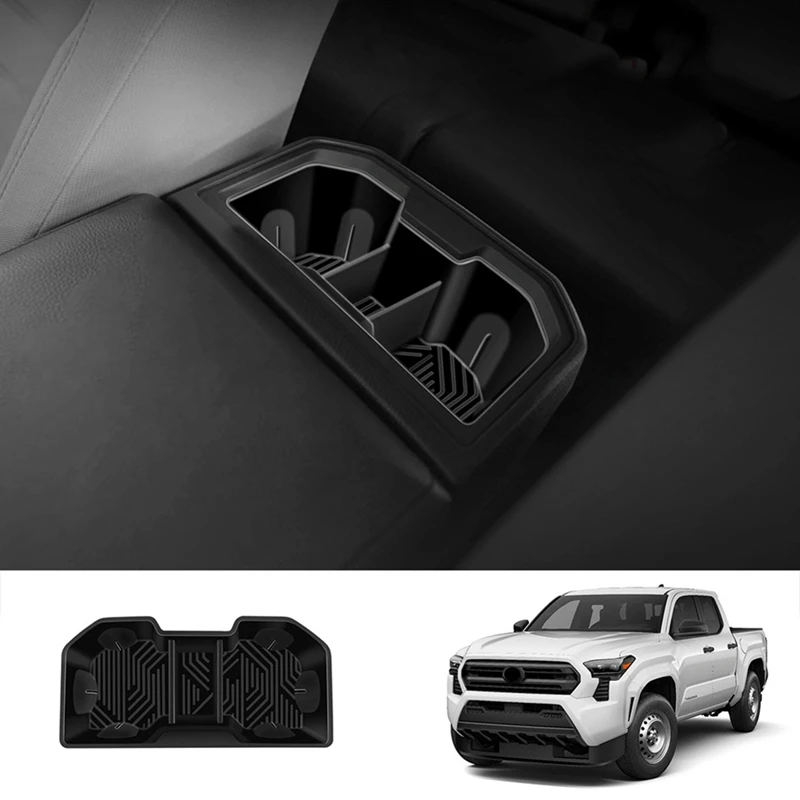 Armrest Box Rear Cup Holder Car Storage Box Car Interior Accessories For Toyota Tacoma 2024