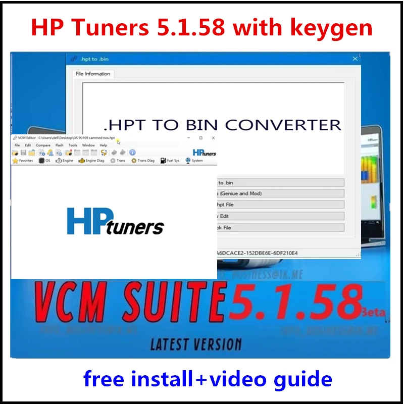

HP Tuners 5.1.58 + HPT TO BIN CONVERTER UNLOCKER Activator With Keygen unlimited for Multiple PCs VCM EDITOR BETA +Video Guide