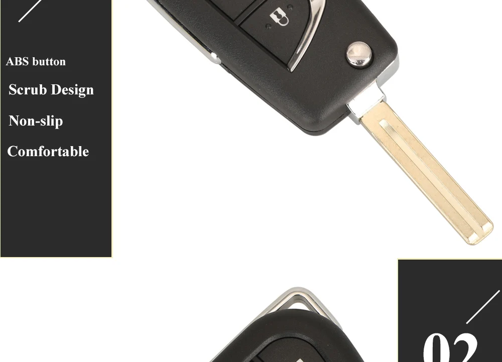 Keyforkess per Toyota Camry RAV4 Auris 2015 telecomando portachiavi 12BFE-01 modello 433 Mhz H (8A) Chip 3 pulsanti chiave auto - Sca6aed3d7171460a8d5a5268f06fecafr