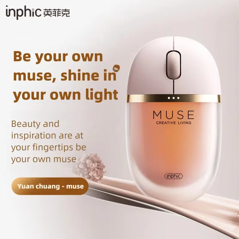 Inphic Muse 여성용 마우스 블루투스 호환 무선 오피스 마우스 안정적인 연결 플러그 앤 플레이 3가지 모드 게이밍 마우스