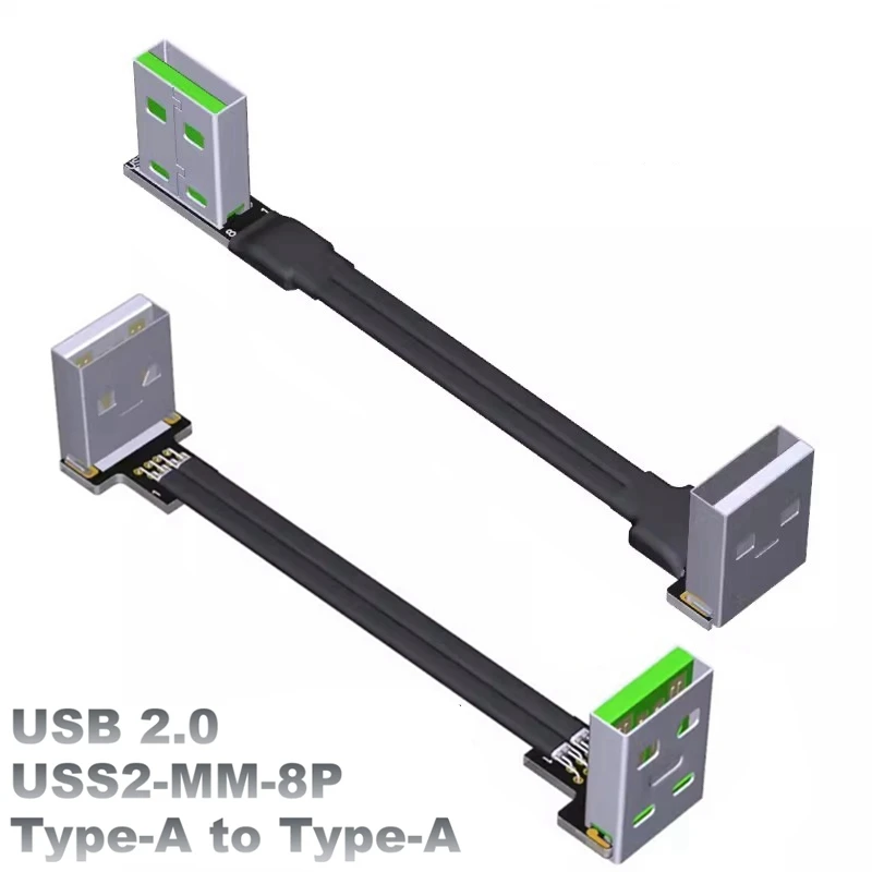 Adt-Link Super Sottile Morbido Corto Usb 2.0 Tipo A Maschio A Maschio Sottile 90 Angolo Usb2.0 Cavo Di Prolunga Dati Fpc Fpv Per Gps Rock Pi 4