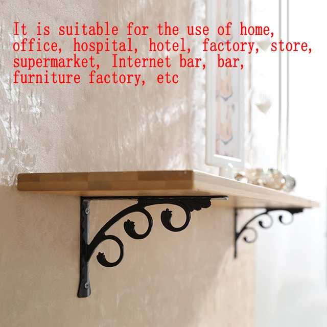 2Db Fekete Alumínium Polc Konzol L Alak Európai Stílusú Falra Szerelt Függő Szög Zárójel Nagy Teherbírású Árucikkekhez - Image 2