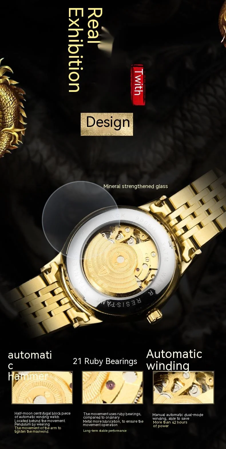 Men's Luxury Automatic Wrist Watch Waterproof Mechanical Zodiac_voghion.com