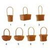 Imitation Rattan Handhold Weaving Basket with Handle Home Decoration Braid Storage Baskets Vegetable Fruit Flower 5