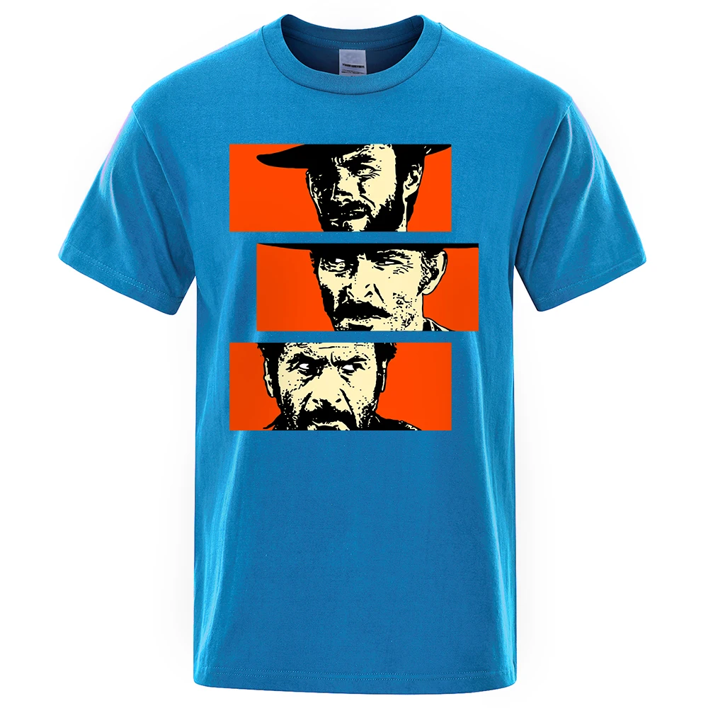 Das gute, das schlechte und hässliche Blondie Angel Eyes Tuco Cowboy T-Shirt Männer Frauen Il buono brutto cattivo lose Baumwolle Unisex T-Shirt – Detail 7