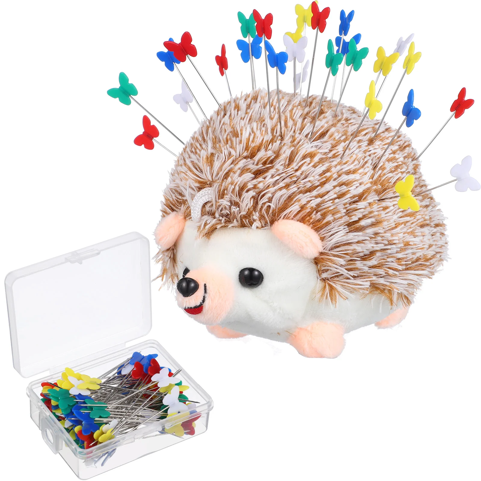 

100 Pcs Sewing Needles Colorful Butterfly Pin Cushions For Cute Pins Straight Head