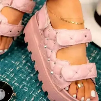 2024 Summer Thick Sole Sandals for Women New Double Layer Thick Sole Outdoor Fashion Sandals Durable Anti Slip Slippers 1
