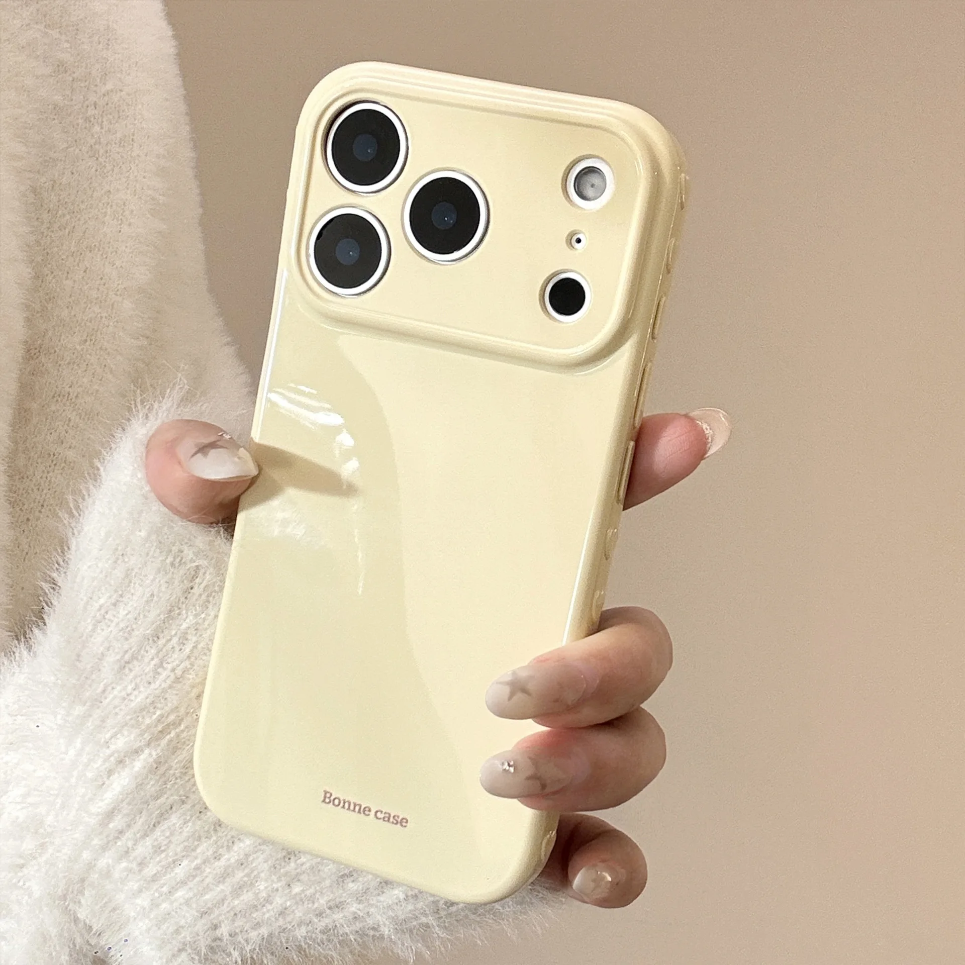 Pastel Macaron Glossy Soft Shockproof Phone Case - Minimalist Protective Back Shell