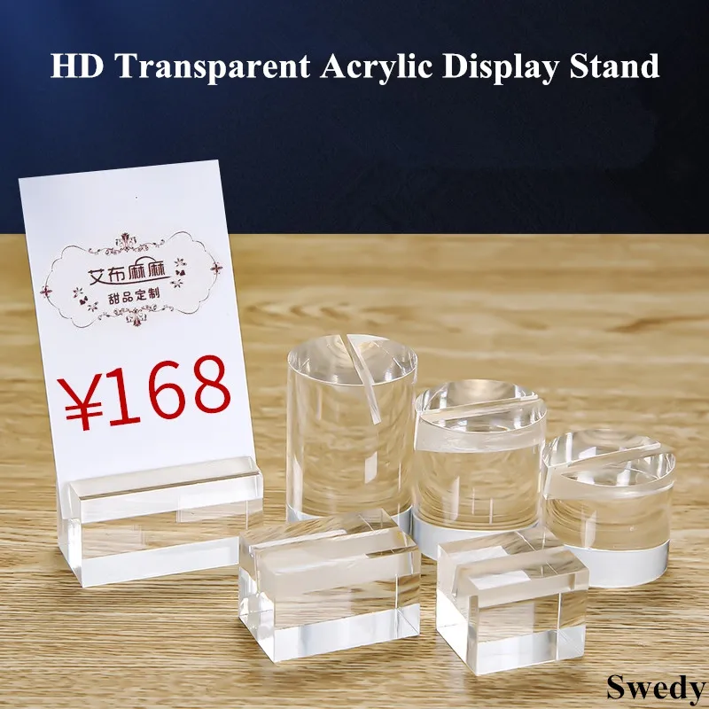 Mini Acrylic Place Card Holders Acrylic Sign Holders Wedding Table Number Stands Picture Photo Holder Display Stand wooden photo name card display stands holder pop memo sign paper price label advertising 1pack