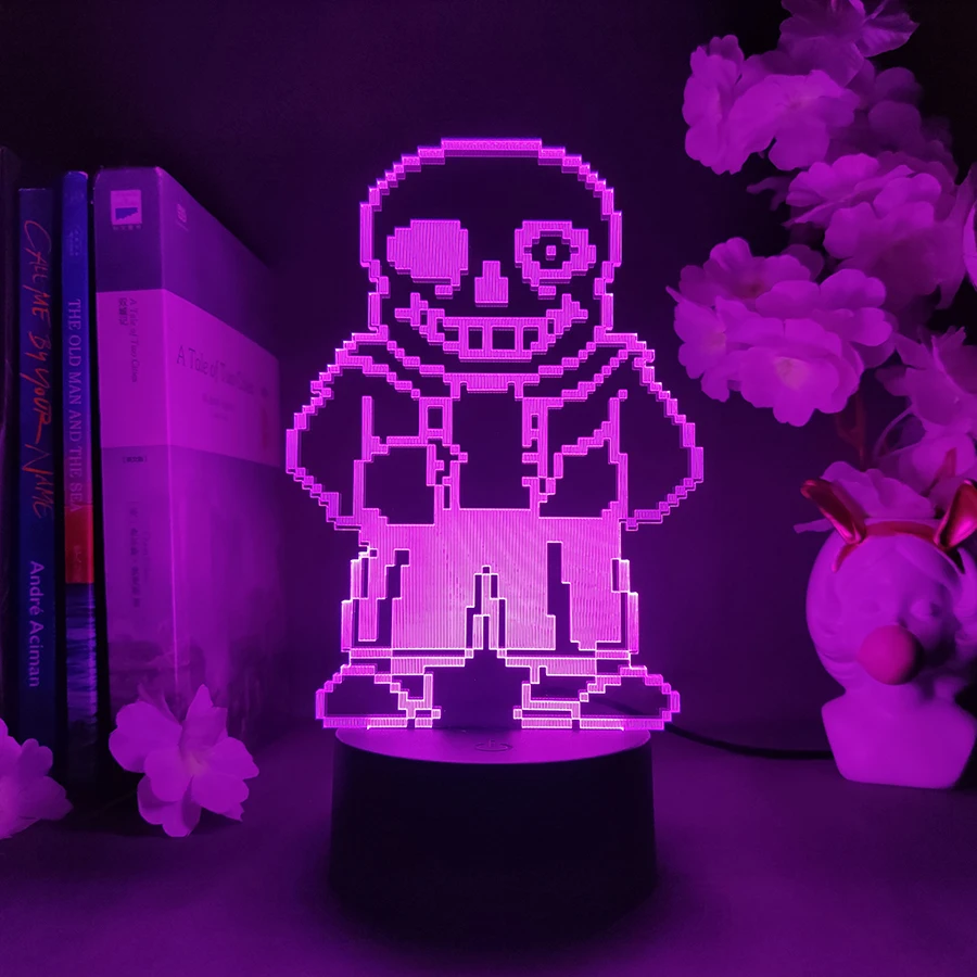 Undertale Anime Lamp Cute Room Decor RGB Table Light Houses Decoration Undertale Sans LED Nightlight for Children Birthday Gifts