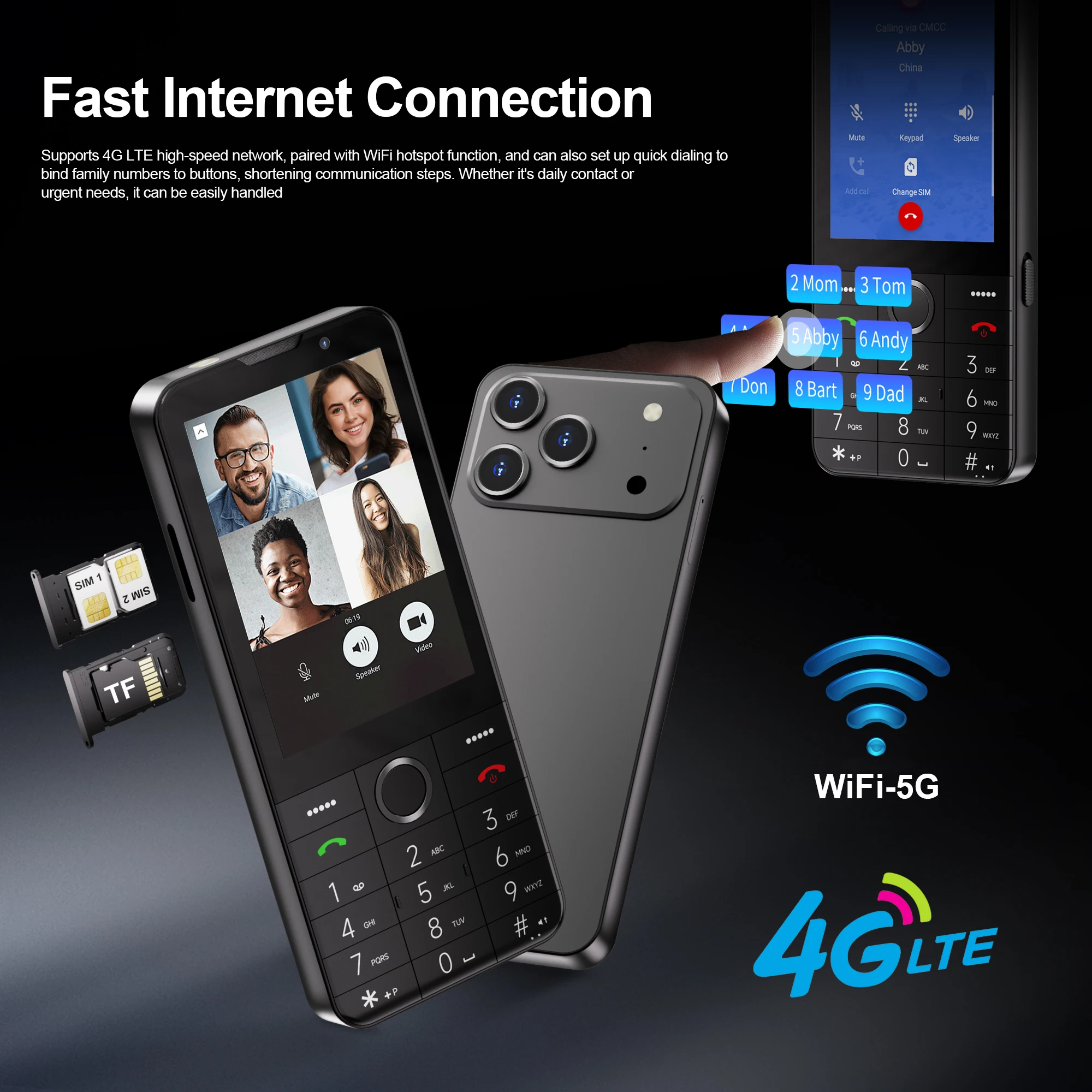 SERVO Touch Screen Android Smartphone 4G LTE Dual SIM Card 2GB RAM 16GB ROM Play Store WiFi Hotspot Smart Button Mobile Phones