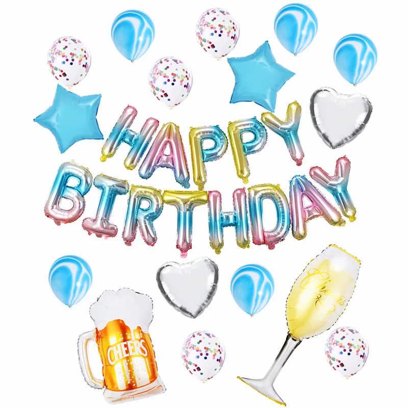 3-lagige große Kuchenballons, alles Gute zum Geburtstag, Cartoon-Bär, Kuchenfolienballons für Kindergeburtstag, Party, Dekoration, Requisiten, Ballonspielzeug – Detail 13
