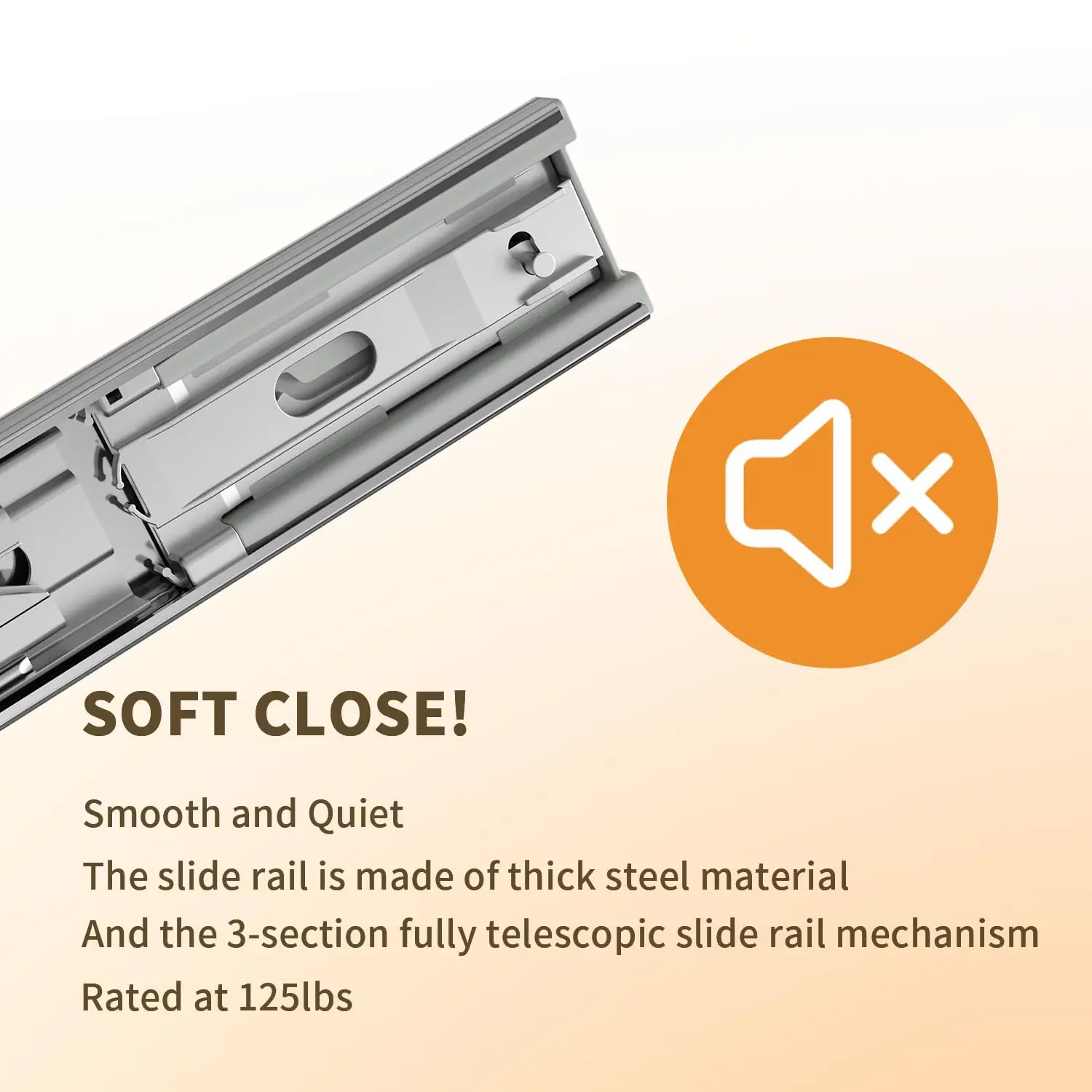 Pull Out Trash Can Under Cabinet with Soft Close Rail,Under Sink Trash Can Roll Out Organizer,Chrome Adjustable Under Cabinet