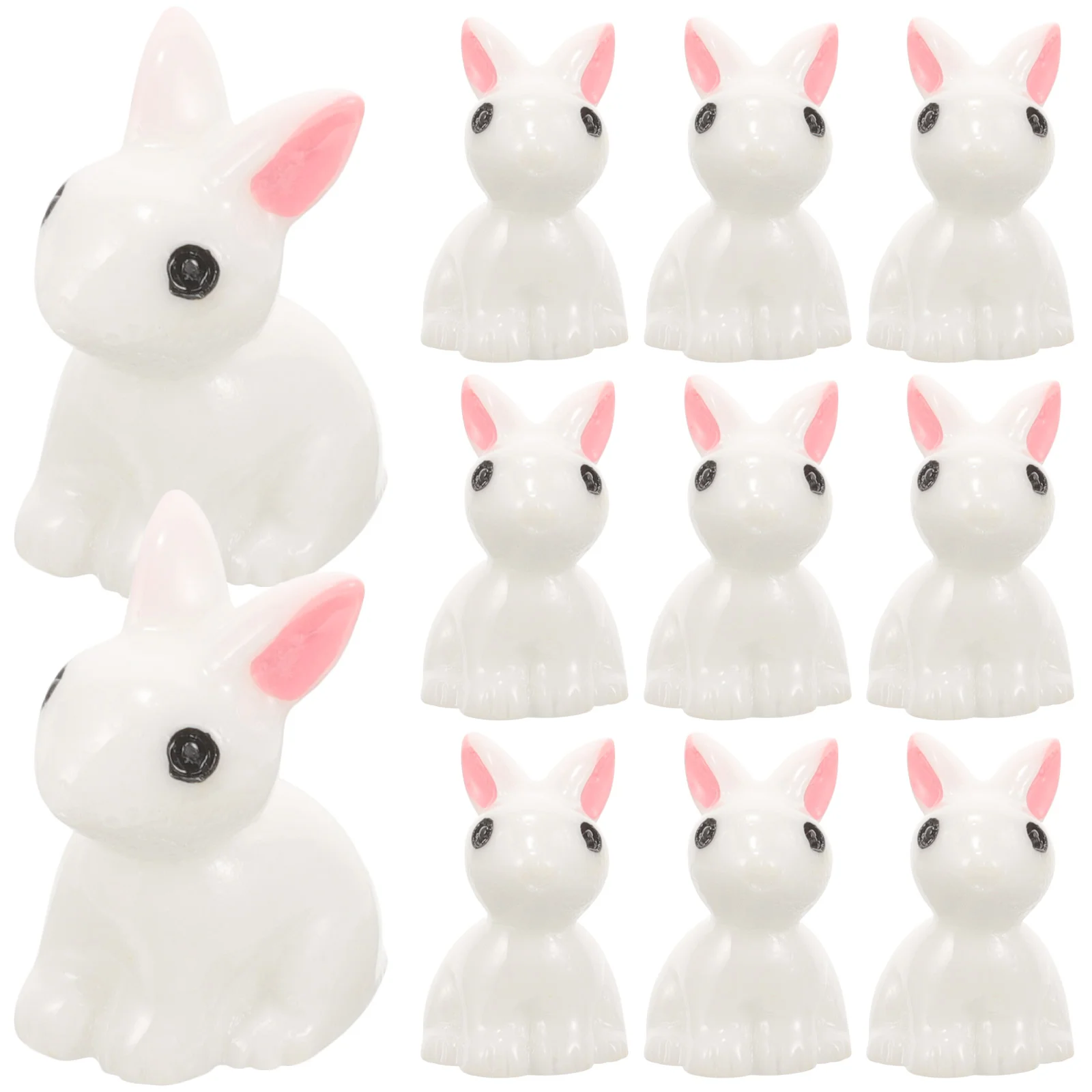

100pcs Mini Rabbit Ornaments Miniature Animals Figurines Garden Rabbit Models