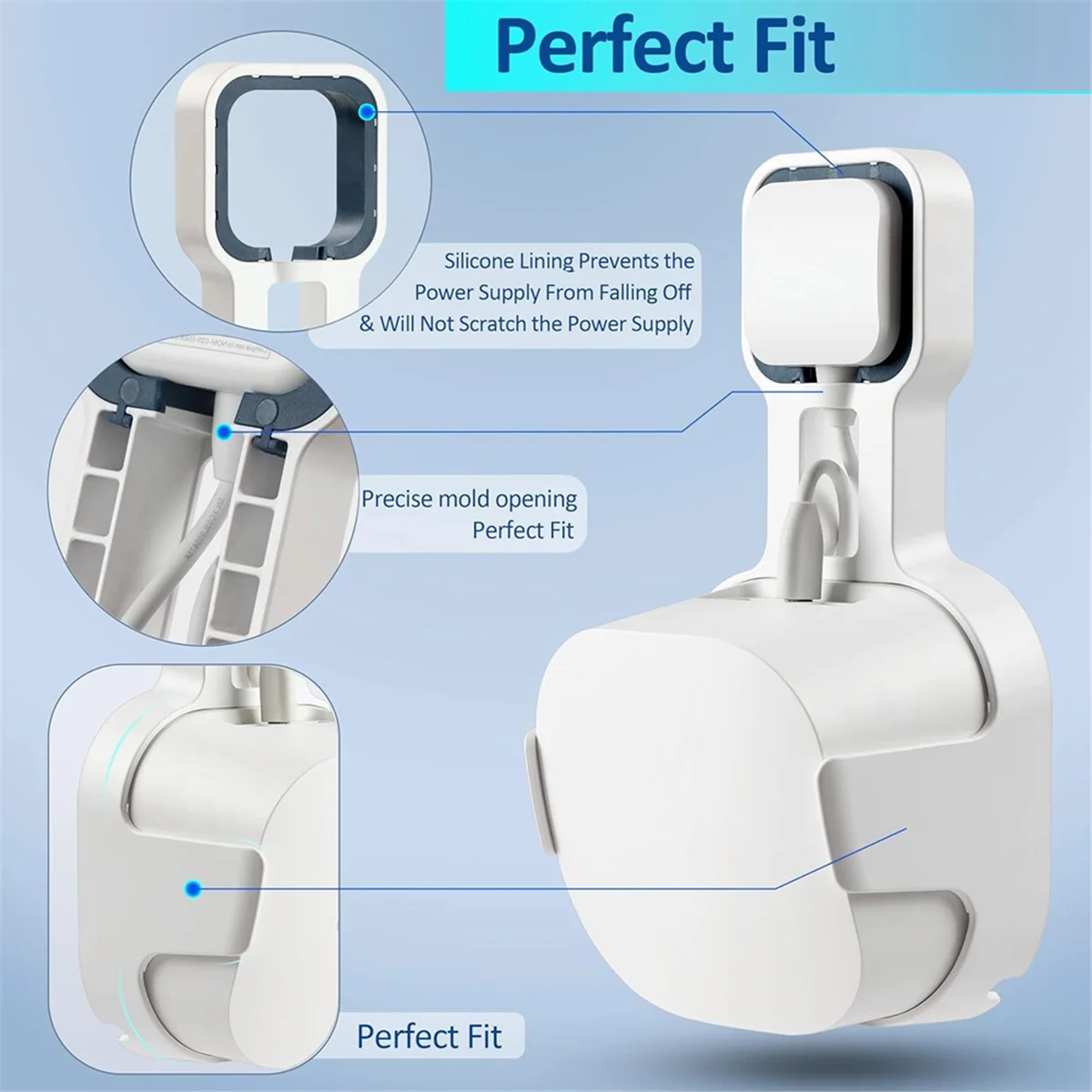 Wall Mount Bracket for Eero 6+ Dual-Band Mesh Wi-Fi 6+ Router, Sturdy Socket Bracket, Space Saving, Wire Management Rare