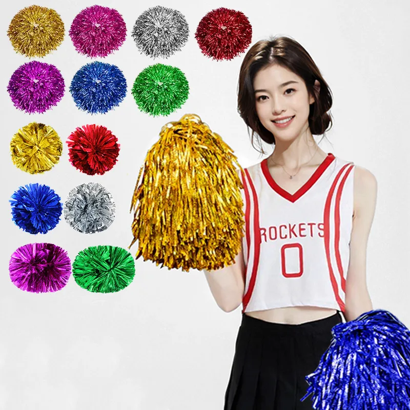 1pc Cheerleader Pom Poms Sports Match and Dance Performance Cheerleading Pompoms Hand Flower for Balls Sports Cheering Supplies