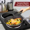 Burner, 1800W Ceramic Electric Hot Plate for Cooking, Dual Control Infrared Cooktop, Portable Countertop Burner, Glass P 6