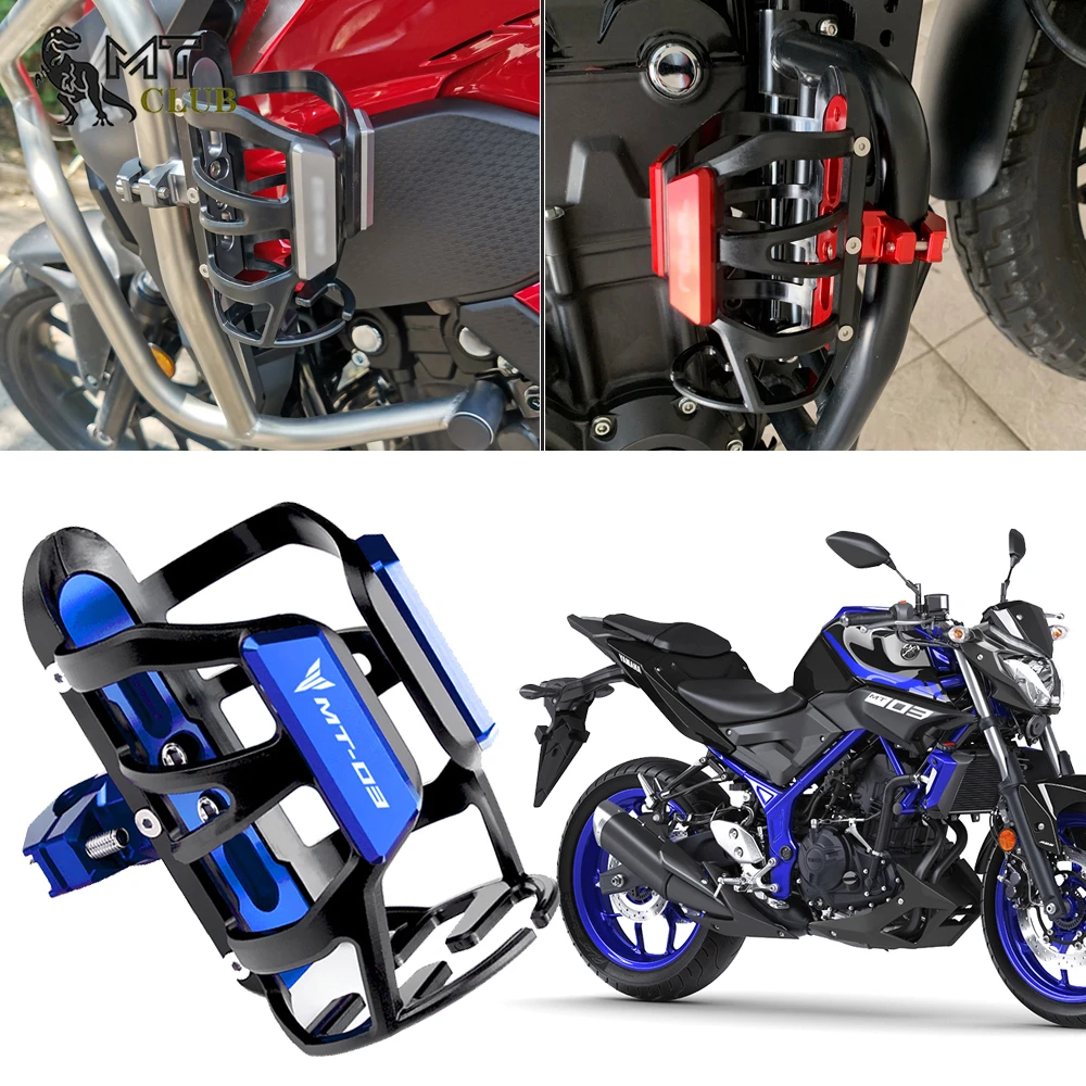 

Для YAMAHA MT03 MT-03 MT 03 2014-2021 2022, новые мотоциклетные алюминиевые аксессуары с ЧПУ, держатель для бутылки для напитков и воды