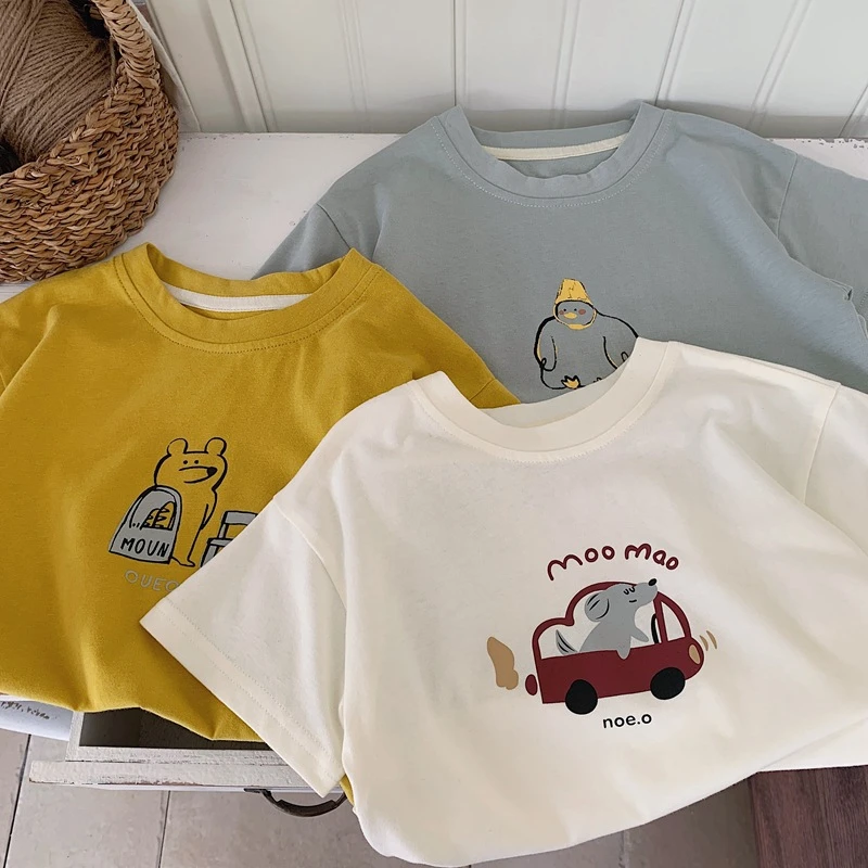 Kids 100% Cotton Fine Tshirt With Printed Multi Colour | Age 1 to 6 Years (Pack of 3 Pieces) main image 0